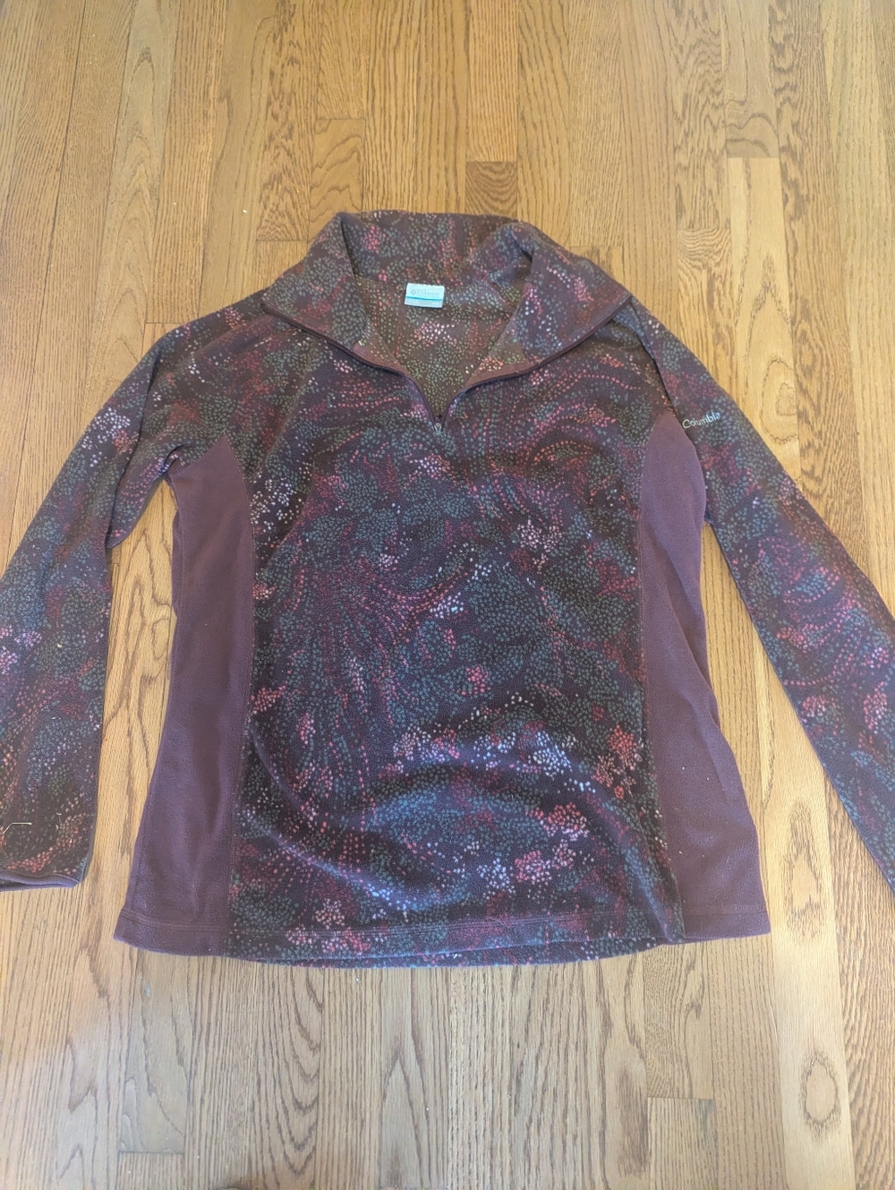 Columbia Women's XXL Pullover Burgundy Pattern Sweatshirt Long Sleeve Polyester
